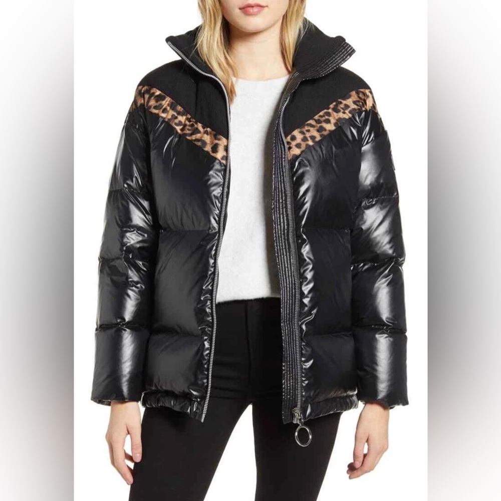 NVLT Mixed-Media Puffer Jacket
